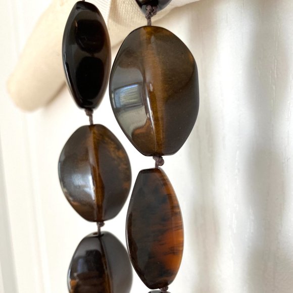 Banana Republic Chunky Dark Brown Beaded Statement Necklace - Picture 9 of 14